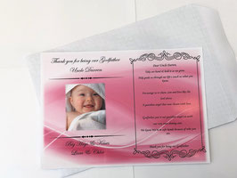 A5 Thank You For being My Godfather keepsake With White Envelope ref G6 from 2 Children