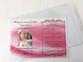 A5 Thank You For being My Godmother keepsake With White Envelope ref G8