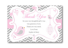 Thank you cards ideal for Baby shower Personalised  REF BST3