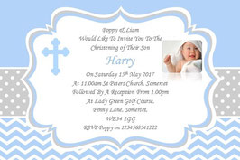 Christening Invite Blue Ref ZZPHOTO