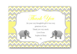 Thank you cards  for Baby shower Personalised  REF BST1