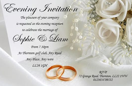Wedding Evening Invites Ref WEWR