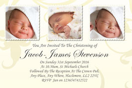 Christening Invite Cream 3 Photo