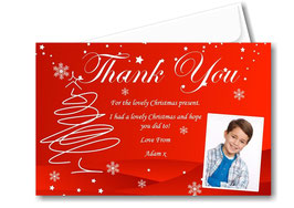 Personalised Christmas Xmas Thank You Thankyou Gift Cards With Photo Ref TH17