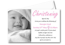 Christening Invitation Pink Ref C62