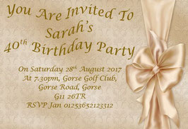 Personalised Birthday Invitations  Ref L11