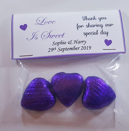 Purple Engagment Sweet WRAPPERS Personalised. Ref SR2 Love is sweet.