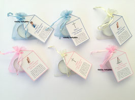 Stunning Communion  Day DIY Organza bag, Candle & Personalised Tag Favours