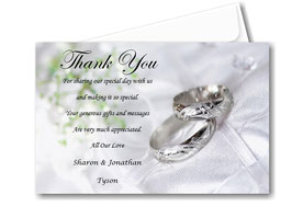 Personalised Wedding Day Thank You Cards W10