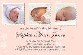 Christening Invite Pink 3 photo