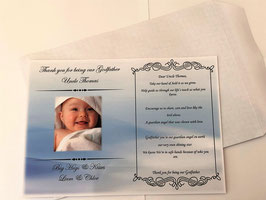 A5 Thank You For being My Godfather keepsake With White Envelope ref G3 from 2 Children