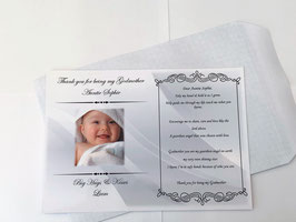 A5 Thank You For being My Godmother keepsake With White Envelope ref G9