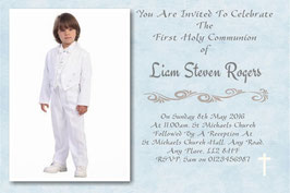 First Holy Communion Invitations blue Ref 12b