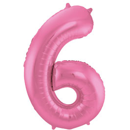 Folienballon 6 rosa matt