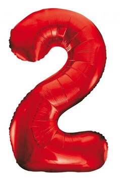 Folienballon 2 rot