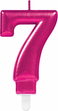 Kerze "7" pink