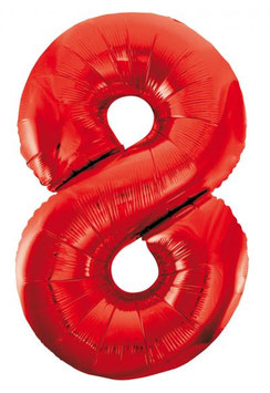 Folienballon 8 rot