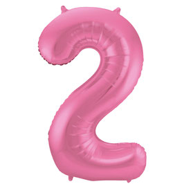 Folienballon 2 rosa matt