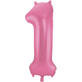 Folienballon 1 rosa matt