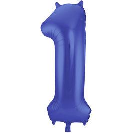Folienballon 1 blau matt