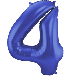 Folienballon 4 blau matt