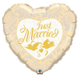 Folienballon Just Married gold