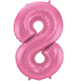 Folienballon 8 rosa matt