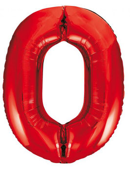Folienballon 0 rot