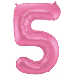 Folienballon 5 rosa matt