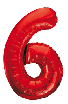 Folienballon 6 rot