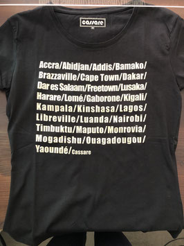 African cities t-shirt woman black