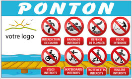 Panneau Interdictions ponton