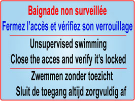 Baignade non surveillée texte