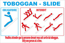 Panneau règlement toboggan 2 langues