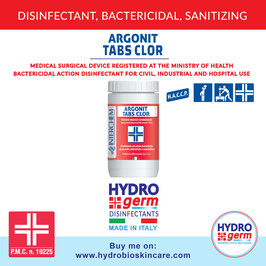 Argonit Tabs Chlor disinfectant chlorine tablets with bactericidal action for civil, industrial and hospital use registered with the Ministry of Health