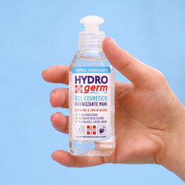 Flacone 100 ml di Gel idroalcolico igienizzante mani Hydrogerm formato Tascabile con esclusivo tappo "Precious"
