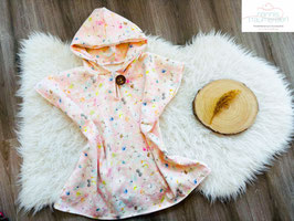 Badeponcho rosa Blumen