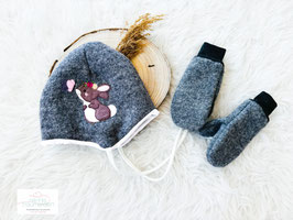 Walkmütze Hase mit Schmetterling