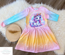 Kleid Einhorn pastell 110/116