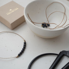 DIY Set / Armband / Schwarz (Achat & Messing)