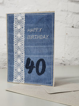 Doppelkarte A5 hoch, 40 Jahre