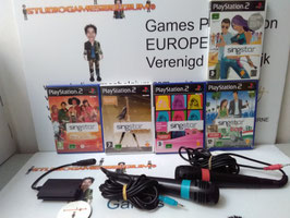 PlayStation 2 Is alleen europe versie  game   Complete SingStar Karaoke Set (PS2) - 2 Microfoons + USB Hub + 5 Games  alleen voor kinderen game  video games playstation 2 verzameling tweedehands