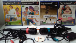 PlayStation 2 Is alleen europe versie  game   Complete SingStar Karaoke Set (PS2) - 2 Microfoons + USB Hub + 4 Games   alleen voor kinderen game  video games playstation 2 verzameling tweedehands
