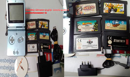 Nintendo Game Boy Advance SP (Pearl Blue) + 6 Games & Lader   productienummer 91  tweedehands