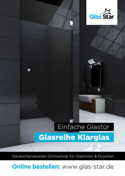 "Duschtür in Klarglas-Ausführung"