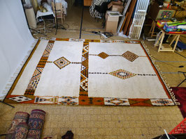 Original marokkanischer Berberteppich – handgefertigt – 404 × 292 cm – Vintage – frisch gereinigt