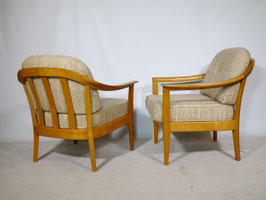 Vintage Clubsessel Loungesessel von Klaus Warzecha für Wilhelm Knoll aus Kirschholz, 70er Jahre, 2er Set