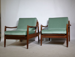 Vintage Teak Lounge Sessel Mid-Century Design Dänemark 2er Set 60er Jahre