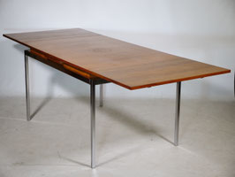 Ausziehbarer Mid-Century Vintage Design Esstisch aus Nussbaum mit Chromgestell, 60er Jahre