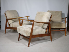 Skandinavische Vintage Design Lounge Sessel aus Teak, Set von 3, 60er Jahre